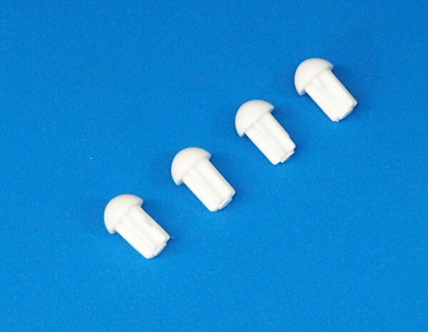 127-54B Tuf-Strut III 8mm Skisd Ends Cap White - Pack of 4