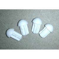 127-54B 8mm Skid Ends White - Pack of 4