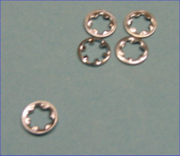 0006 3mm Star Lock Washers - Pack of 5