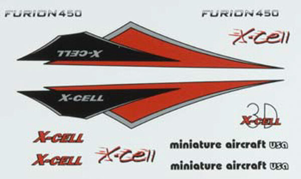 130-470 Furion Vinyl Canopy Decal Sheet-Red - Pack of 1